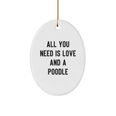 Funny Poodle Dog Oval Ornament Gifts from Men to Women, Family, Friends, Perfect Christmas Unique Gifts - Image 1